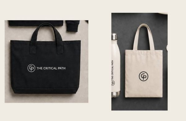 Critical Path Canvas Tote in dark and light
